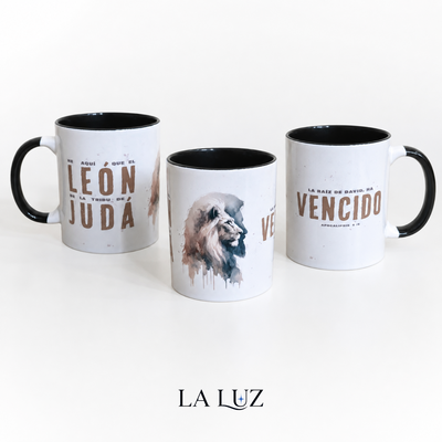 TAZA DE CERÁMICA DECORADA - LEON DE JUDA