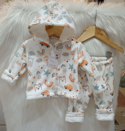conjunto con piel 