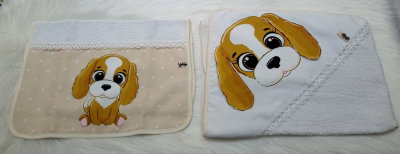 toallon capucha + toalla 