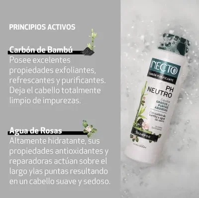 Shampoo Inecto Carbón Purificante pH Neutro (400ml)