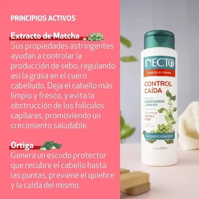 Shampoo Inecto Control Caída Fuerza Extrema (400ml)