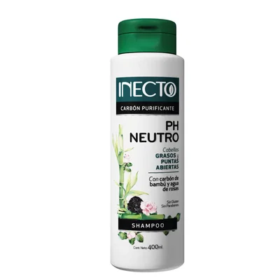 Shampoo Inecto Carbón Purificante pH Neutro (400ml)