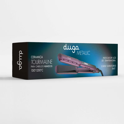 DUGA PLANCHA LINEA METALLIC – CERAMICA PARA CABELLO HUMEDO