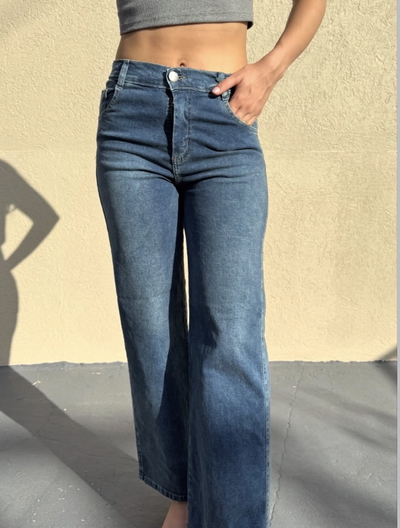 wide leg elastizado oxido tiro medio 