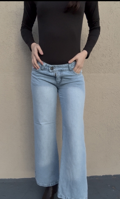 Wide leg tiro bajo clarito