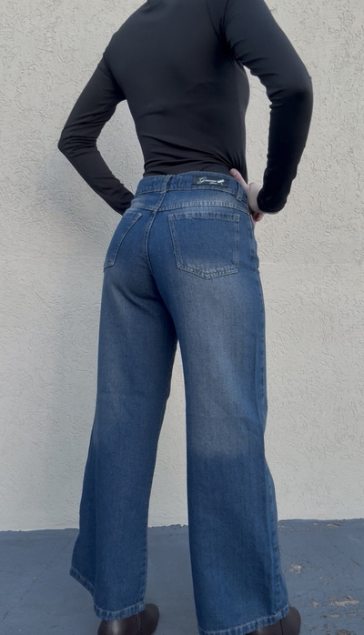 wide leg tiro medio matizado 