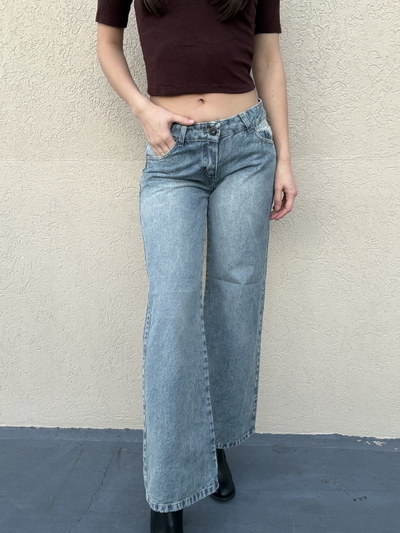 Wide leg tiro bajo óxido 