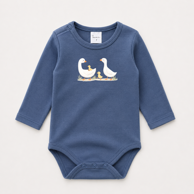 Body Interlock Pima Azul Aero Patitos