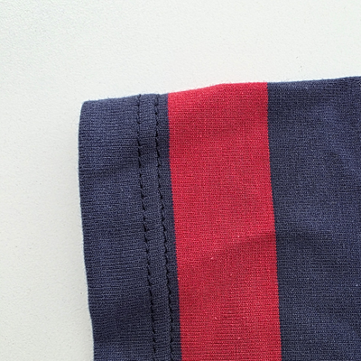 Remera Rayada Algodon c/Lycra Roja/Azul