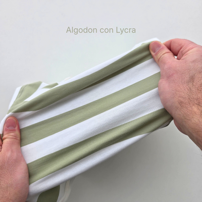 Body Jersey Lycra Rayado Blanco/Verde