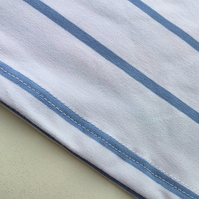 Remera Rayada Algodon c/Lycra Blanco/Azul Aero