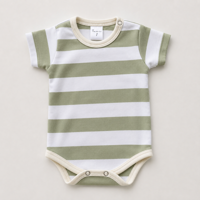 Body Jersey Lycra Rayado Blanco/Verde