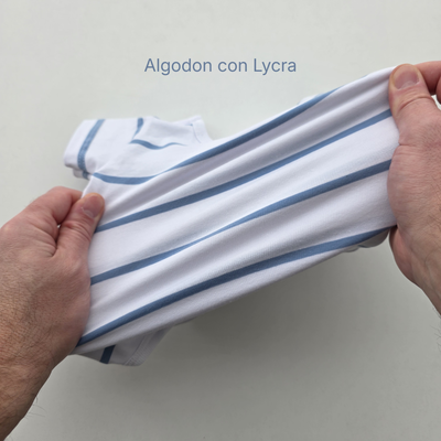 Body Jersey Lycra Rayado Blanco/Azul Aero