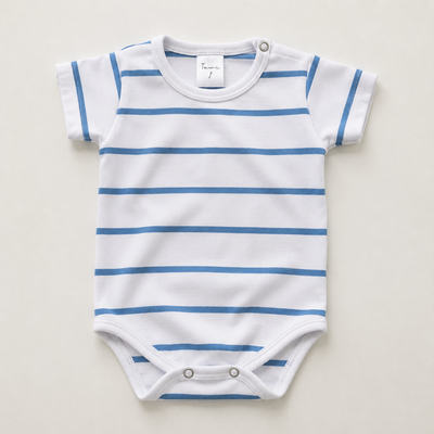 Body Jersey Lycra Rayado Blanco/Azul Aero