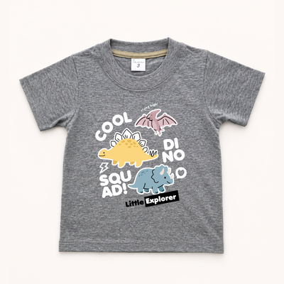 Remera Bebe Algodón Pima Gris Dinos