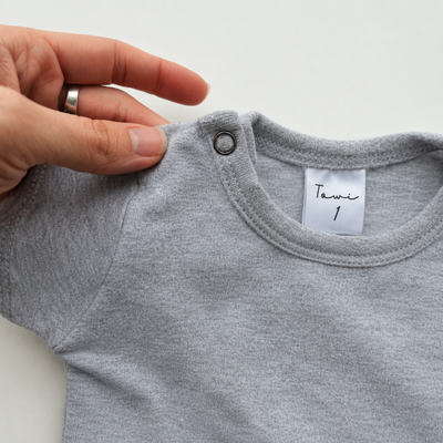 Body Algodon con Lycra Gris