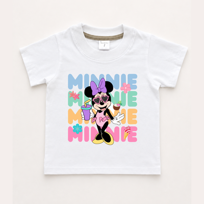 Remera Bebe Algodón Pima Blanca Minnie