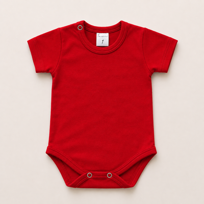 Body Algodo con Lycra Rojo
