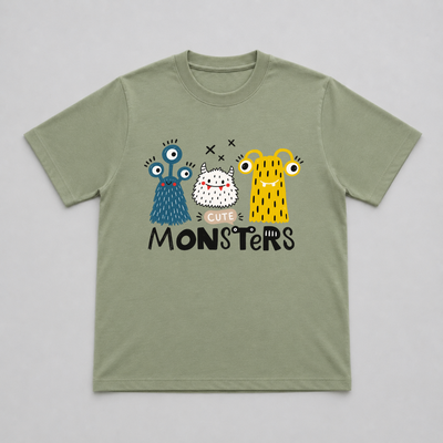 Remera Bebe Algodón Pima Verde Moustritos