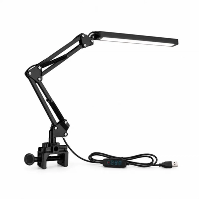 Ampliar Velador de Escritorio Flexible FL-0908 con Pinza y Luz LED USB