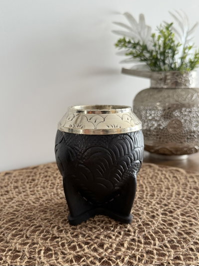 Mate Torpedo Cincelado Negro 