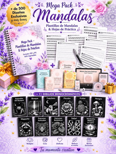 Pack Mandalas + Dibujos Monocromáticos PDF