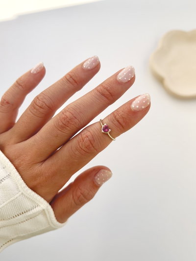 Falange corazón fucsia cubic