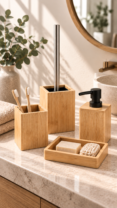 Set de Baño x4 Bambú