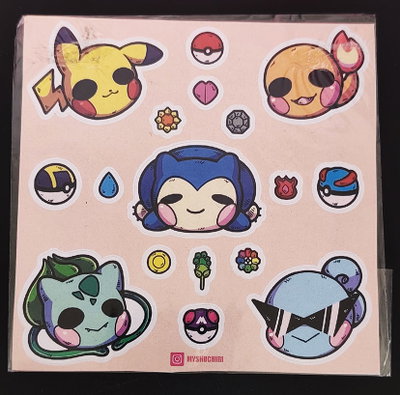 Plancha de Stickers Troquelados | Pokemon starter