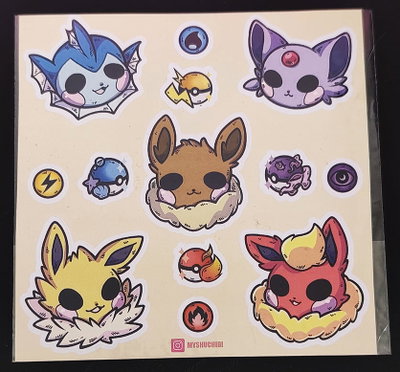 Plancha de Stickers Troquelados | Pokemon Eeveevolutions