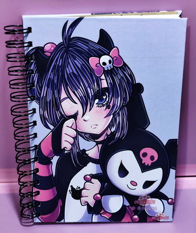 Cuaderno A5 Artesanal – Kuro (Inspirado en Kuromi )