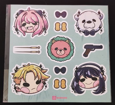Plancha de Stickers Troquelados | Spy family