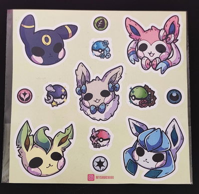 Plancha de Stickers Troquelados | Pokemon Eeveevolutions2