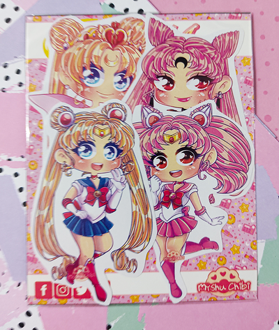 Set de Stickers Sailor moon| Pack x4