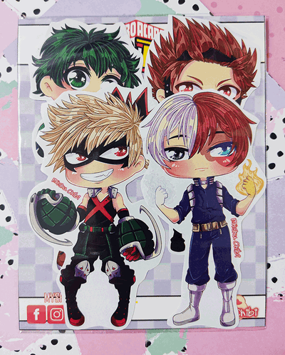 Set de Stickers Boku no hero | Pack x4