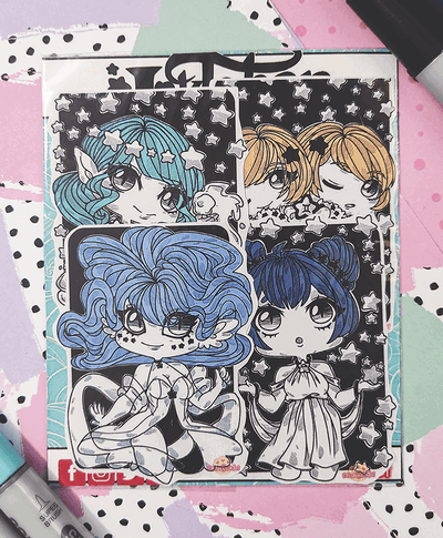 Set de Stickers – Elemento Aire (Colección Inktober)  | Pack x4