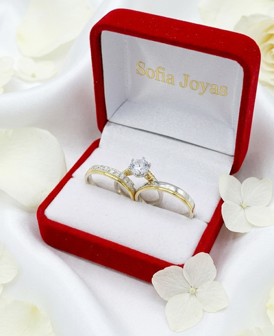 Alianza de Plata 925 y Oro 18k con cintillo modelo 55R