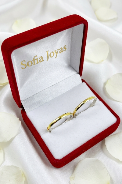 Alianza de Plata 925 y Oro 18k amarillo Modelo M3D3