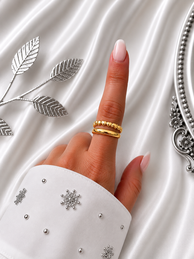 Anillo Perlas Doradas M