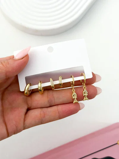 Set Argollas Chain