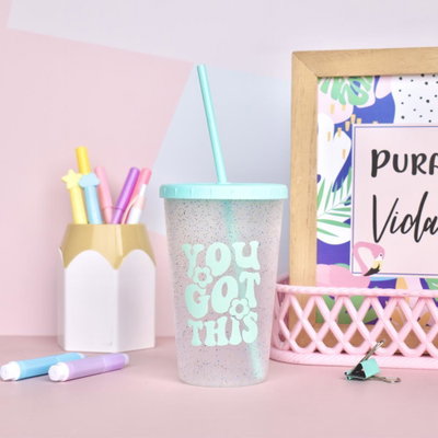 Vaso Glitter con sorbete