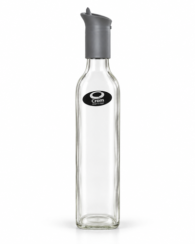 Aceitero de vidrio con tapa vertedora plástica