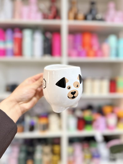 Taza patitas perro cerámica premium