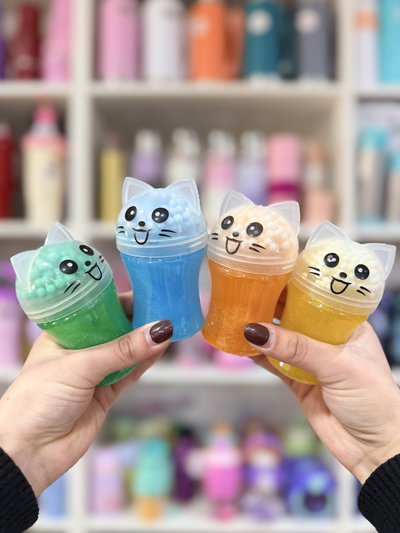 Slime con glitter GATITOS 