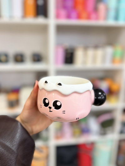 Tazón GATITO rosa cerámica importada