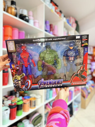 Colección Super Héroes de Marvel X3 en caja