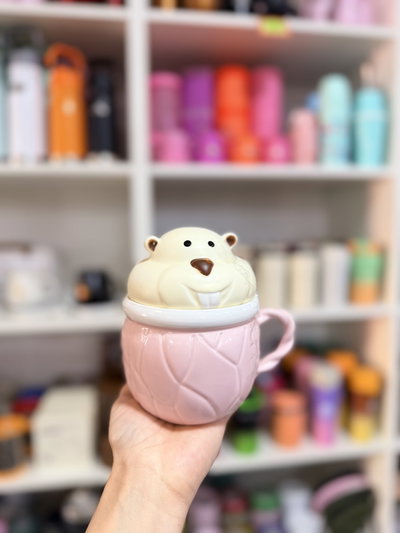 Taza XL con tapa RATÓN cerámica importada