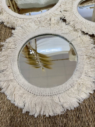 Espejo de diseño macramé hilo de algodón 30cm