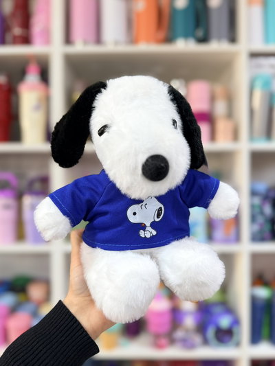 Peluche Snoopy remera azul 23cm