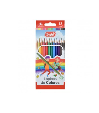 Lápices de Colores Trabi de Resina  Largos Estuche  12 u.